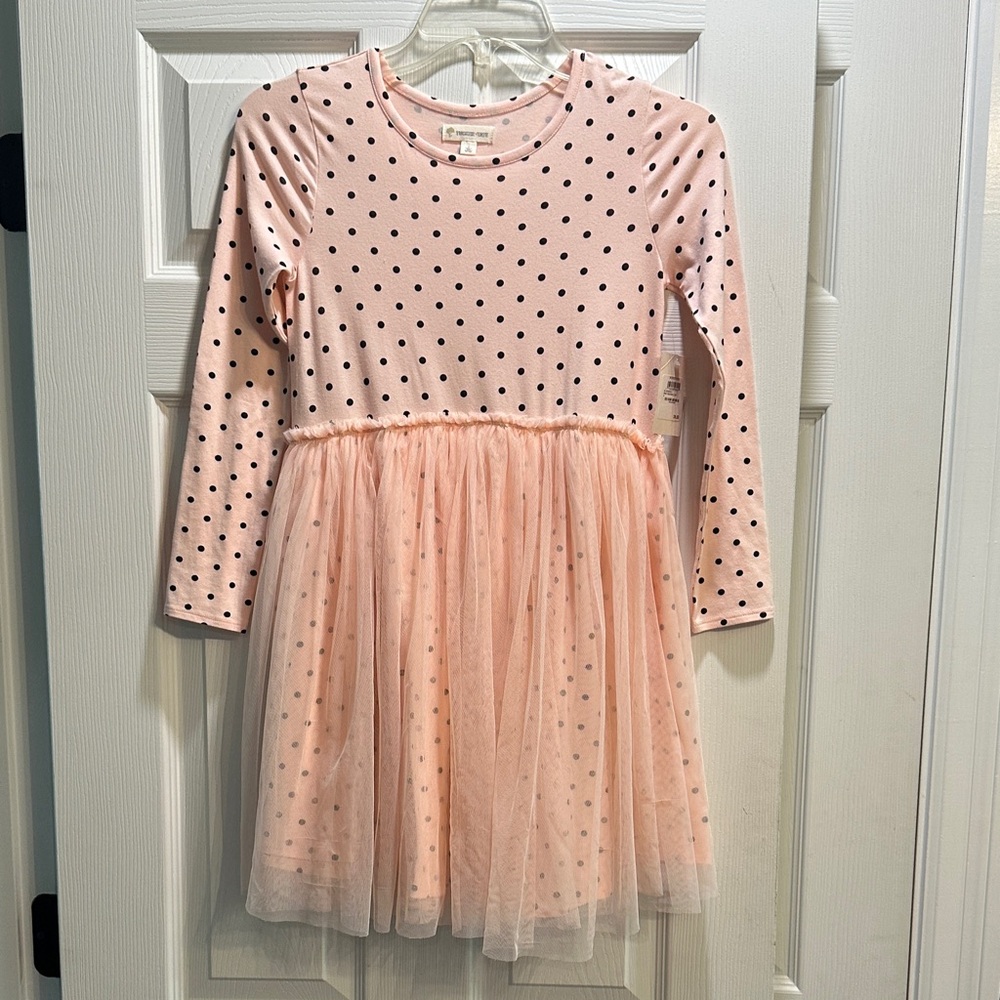 Charming Pink Dress with Black Polka Dots